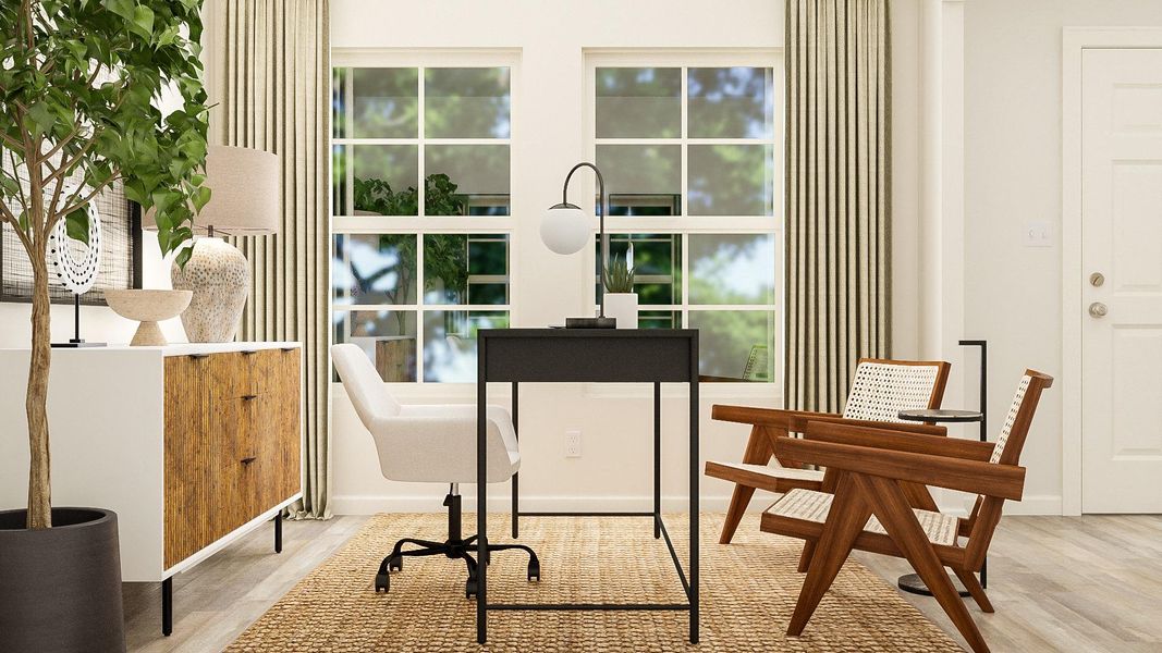 A room with a table chairs and a chair. A room with a table chairs and a chair.