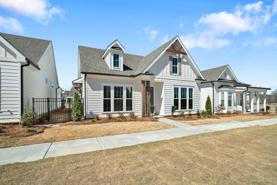 Representative exterior photo of a completed home built from the The Henley by The Providence Group in Promenade at Sawnee Village, Cumming, GA (Image 2). Representative exterior photo of a completed home built from the The Henley by The Providence Group in Promenade at Sawnee Village, Cumming, GA (Image 2).