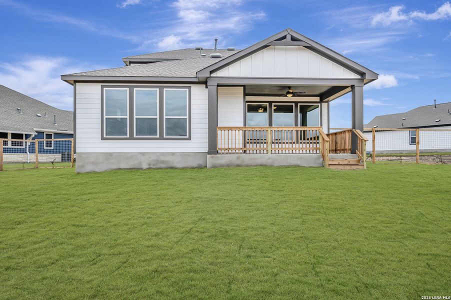 Exterior details and patio area of a home in The Crossvine 45’, Schertz (Image 3).