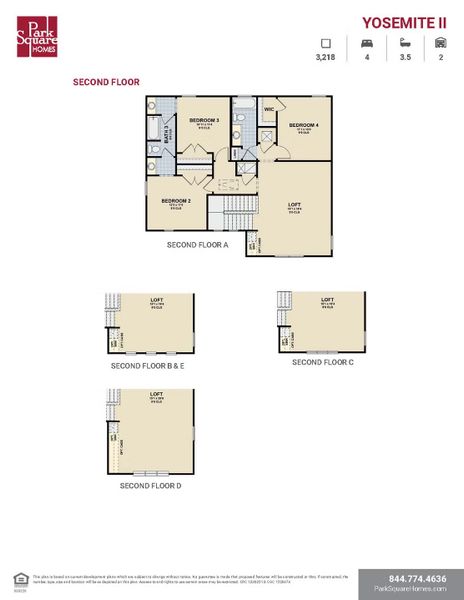 2D floor plan layout for the Yosemite II by Park Square Residential in The Sanctuary at Seaire, Parrish, FL (Image 5).