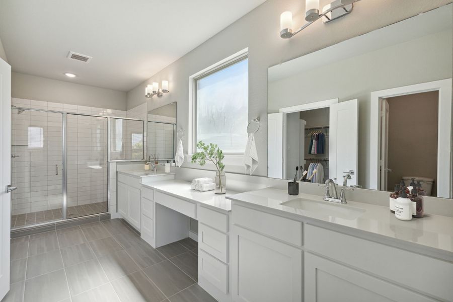 Primary Bathroom in the Henley home plan by Trophy Signature Homes – REPRESENTATIVE PHOTO Primary Bathroom in the Henley home plan by Trophy Signature Homes – REPRESENTATIVE PHOTO