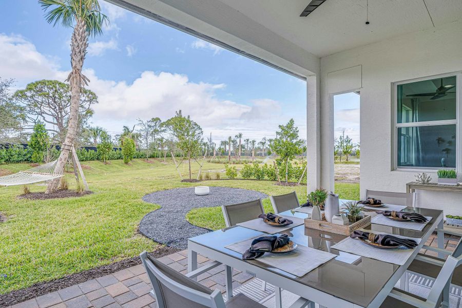 2D floor plan layout for the Aurora by GHO Homes in High Pointe, Vero Beach, FL (Image 67).