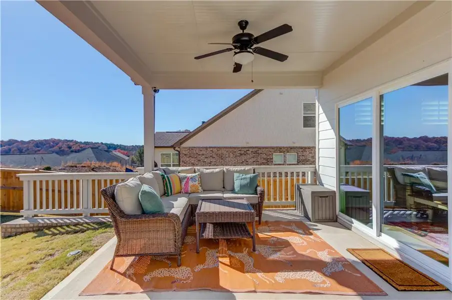 Exterior details and patio area of a home in Cambridge, Flowery Branch (Image 4).