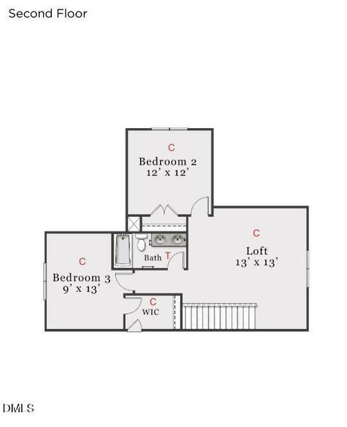 2D floor plan layout of this home in Holston, Fuquay Varina, NC (Image 3).