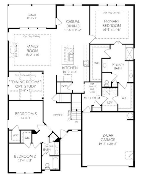 2D floor plan layout for the Surfside II - Single Family Homes by Dream Finders Homes in Furnie's Place, Loris, SC (Image 4). 2D floor plan layout for the Surfside II - Single Family Homes by Dream Finders Homes in Furnie's Place, Loris, SC (Image 4).