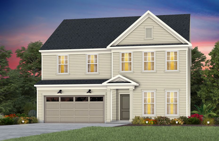 Front exterior of a new home in Kinsdale, Lancaster, SC, highlighting curb appeal (Image 23).