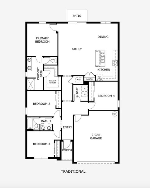 2D floor plan layout of this home in Marion Ridge, Haines City, FL (Image 3).