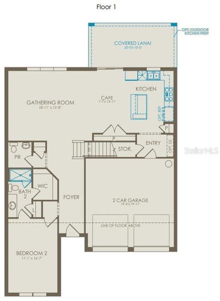 2D floor plan layout of this home in Winter Grove, Winter Garden, FL (Image 5).