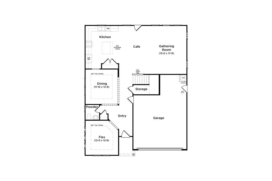 2D floor plan layout of this home in Cottages of Bearwood, Mount Pleasant, TN (Image 3).