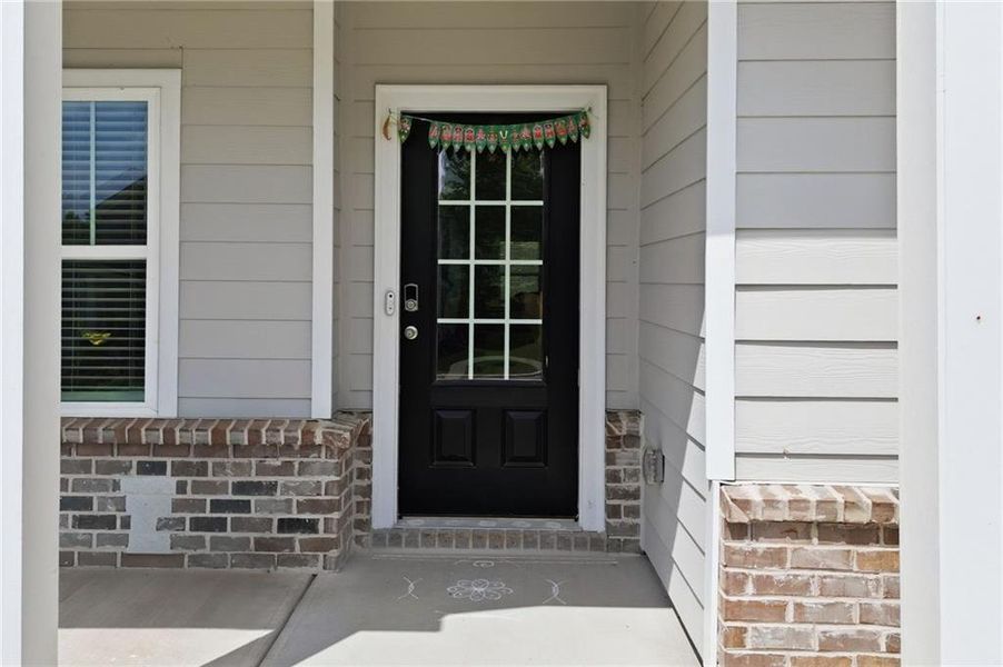 Exterior details and patio area of a home in Vistas at Towne Mill, Canton (Image 32).