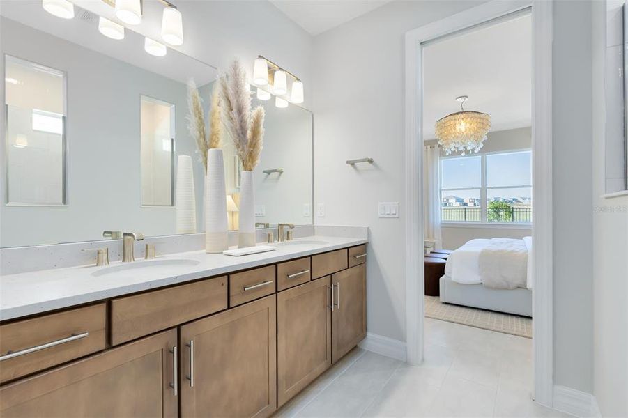 Model Home Design Only. Pictures and furnishings are for illustrative purposes only. Elevations, colors and options may vary. Furniture is for model home staging only.