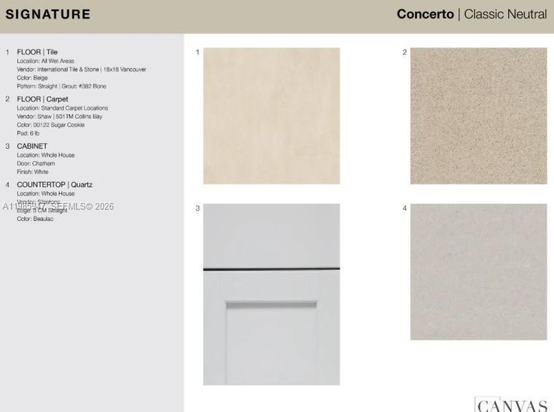 6745 Equinox Lane design selections. Home is currently under construction and selections are subject to change.