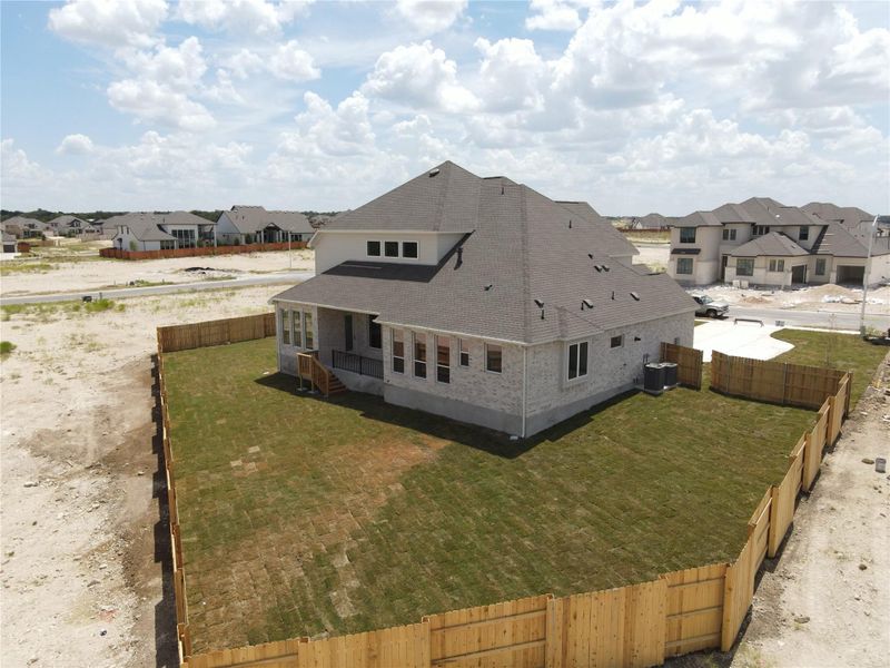 Exterior details and patio area of a home in Lariat, Liberty Hill (Image 4). Exterior details and patio area of a home in Lariat, Liberty Hill (Image 4).
