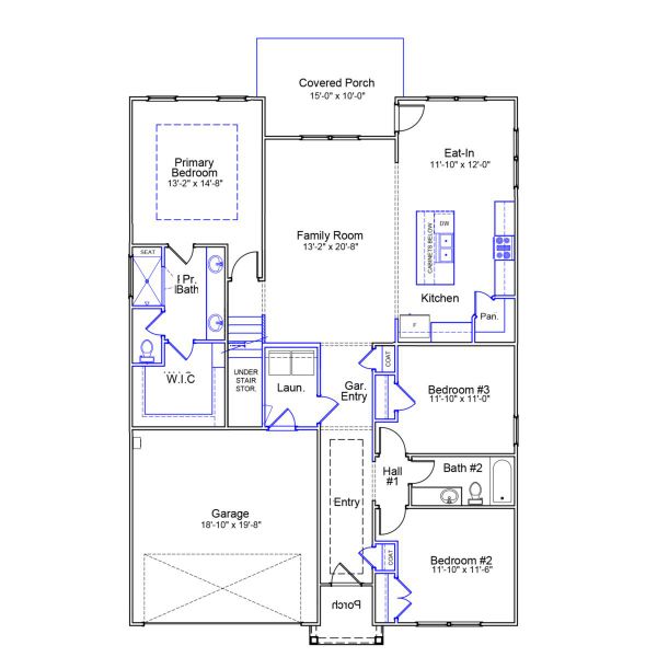 2D floor plan layout of this home in Grand Park, Leland, NC (Image 3). 2D floor plan layout of this home in Grand Park, Leland, NC (Image 3).