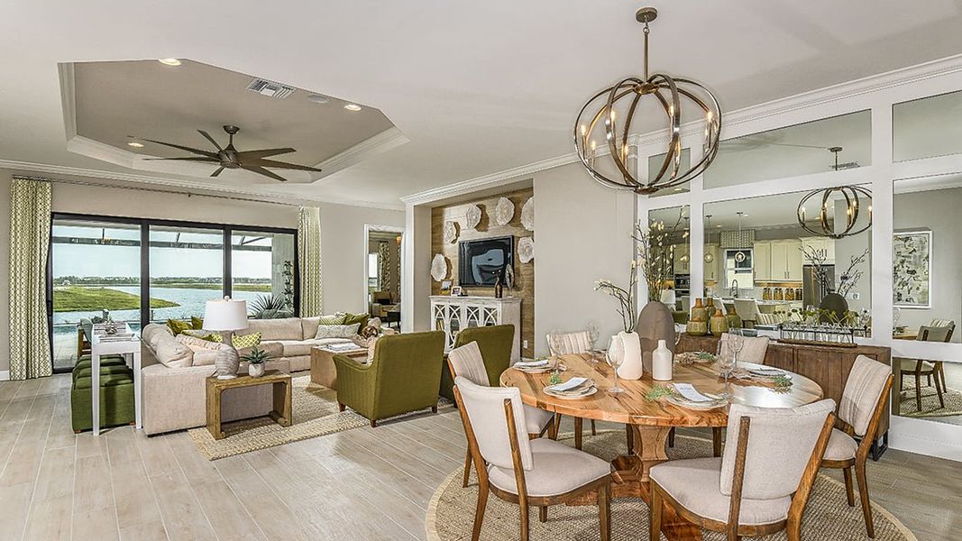 Furnished interior view inside a new home in Esplanade Lake Club, Fort Myers (Image 8).