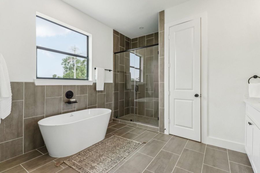 Primary stand alone shower area.