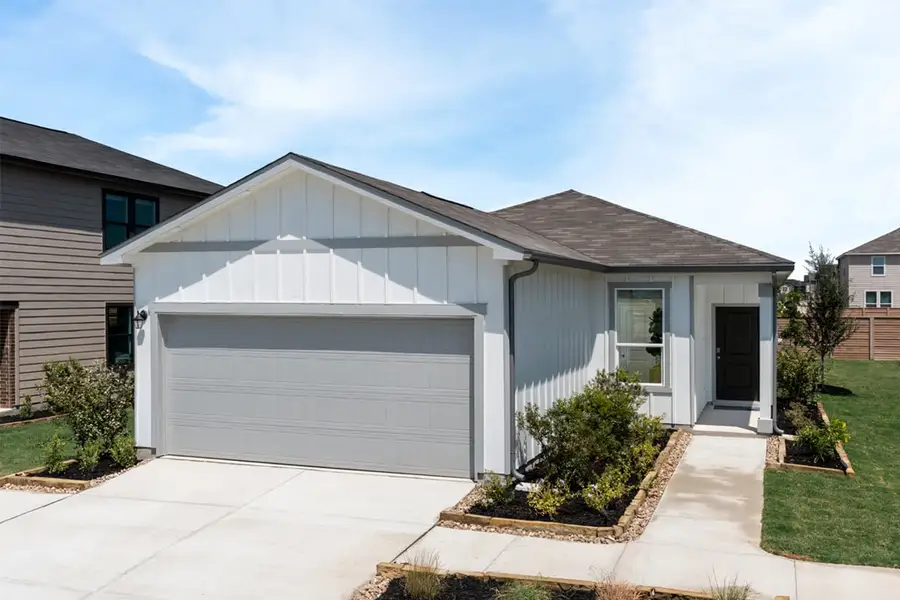 Representative exterior photo of a completed home built from the 1605 by KB Home in Casa Verde Ridge, San Antonio, TX (Image 10). Representative exterior photo of a completed home built from the 1605 by KB Home in Casa Verde Ridge, San Antonio, TX (Image 10).