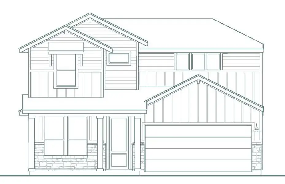 Exterior rendering of this home design in Wellspring, Hutto, TX (Image 3). Exterior rendering of this home design in Wellspring, Hutto, TX (Image 3).