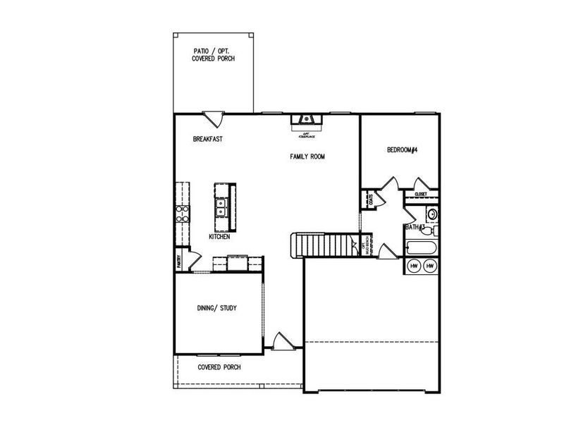 2D floor plan layout of this home in Sutton's Landing, Statham, GA (Image 5).