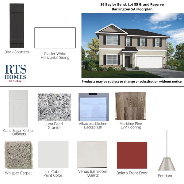 2D floor plan layout of this home in Grand Reserve, Hinesville, GA (Image 4).