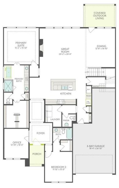 2D floor plan layout of this home in Pecan Ridge, Fulshear, TX (Image 3).