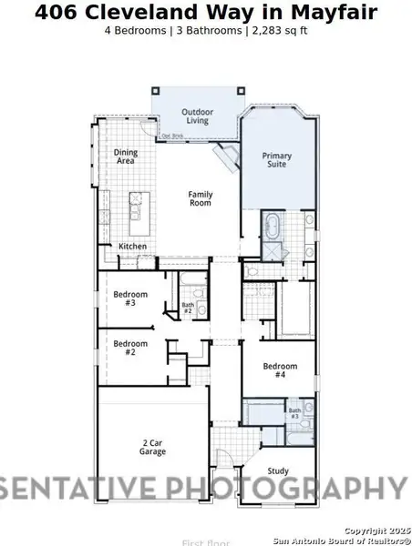 2D floor plan layout of this home in Mayfair: 50ft. lots, New Braunfels, TX (Image 3). 2D floor plan layout of this home in Mayfair: 50ft. lots, New Braunfels, TX (Image 3).