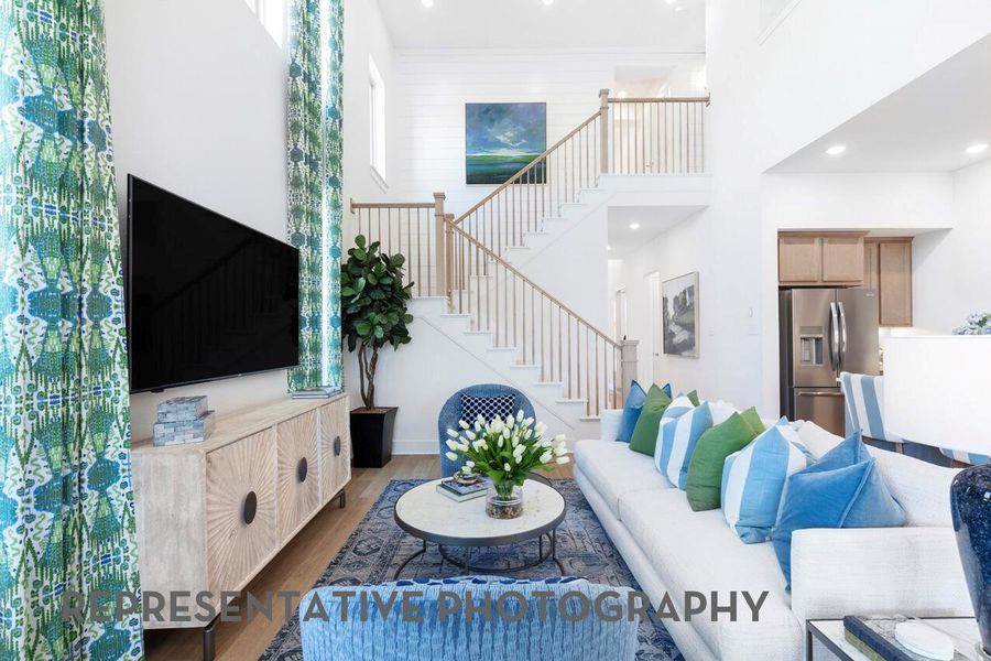Furnished interior view inside a new home in 6 Creeks at Waterridge, Kyle (Image 3).