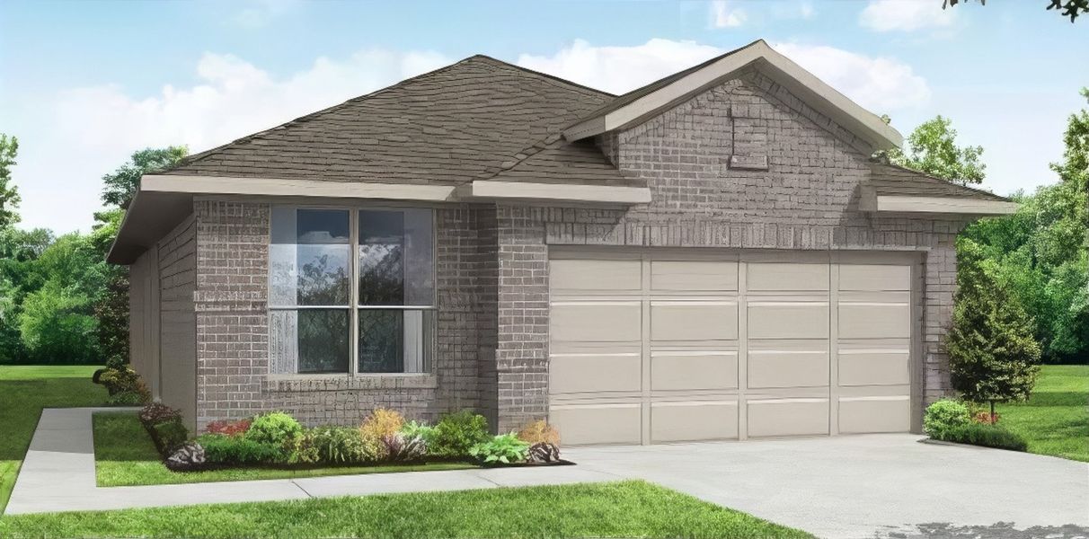 Representative exterior photo of a completed home built from the Birch by Impression Homes in Belmont, Aubrey, TX (Image 5). Representative exterior photo of a completed home built from the Birch by Impression Homes in Belmont, Aubrey, TX (Image 5).