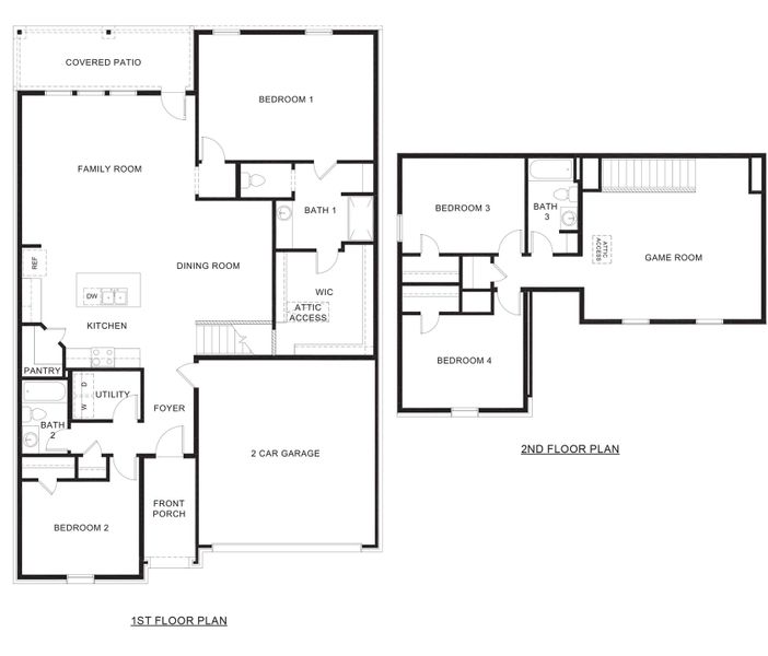 2D floor plan layout for the Ozark by D.R. Horton in Bel Air Village, Sherman, TX (Image 3).