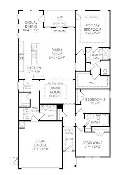 2D floor plan layout for the Oceana - Single Family Homes by Dream Finders Homes in Furnie's Place, Loris, SC (Image 3). 2D floor plan layout for the Oceana - Single Family Homes by Dream Finders Homes in Furnie's Place, Loris, SC (Image 3).