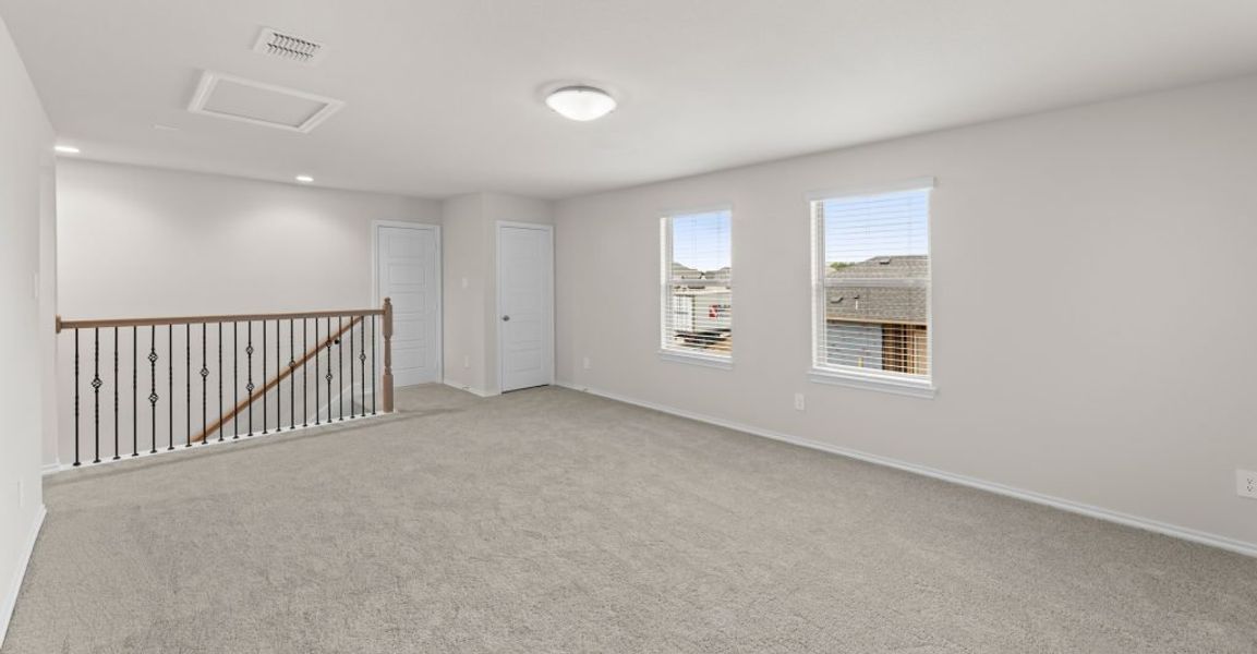 Representative exterior photo of a completed home built from the Willow by Impression Homes in Keeneland, Aubrey, TX (Image 21). Representative exterior photo of a completed home built from the Willow by Impression Homes in Keeneland, Aubrey, TX (Image 21).