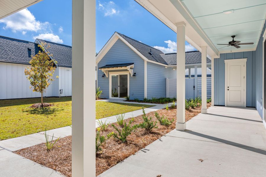 Exterior details and patio area of a home in The Domus Collection at Midtown Nexton, Summerville (Image 30).