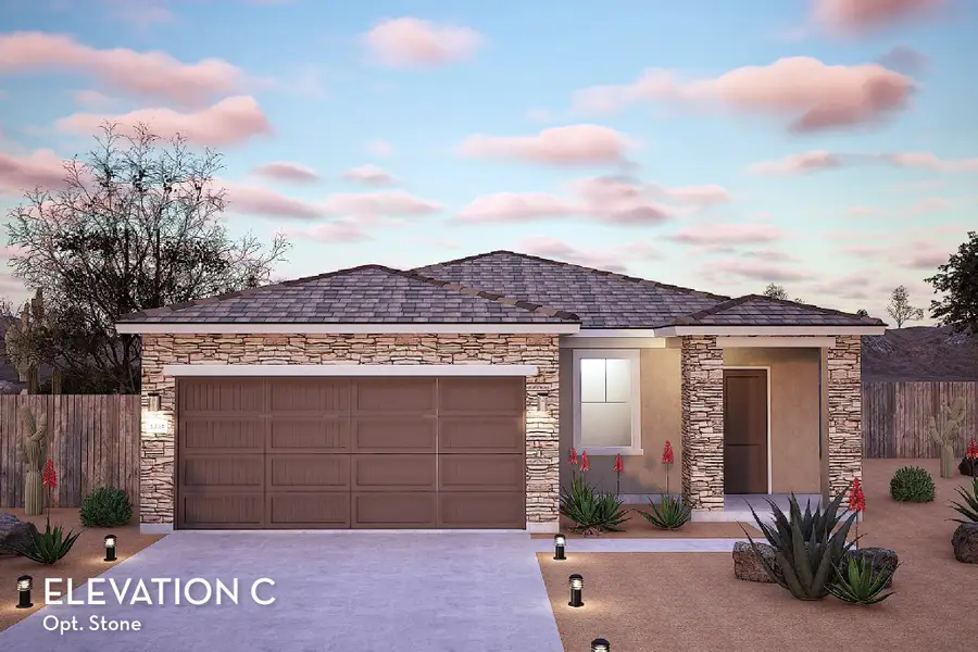 Representative exterior photo of a completed home built from the Choctaw by CastleRock Communities in Hayden Estates, Buckeye, AZ (Image 17).