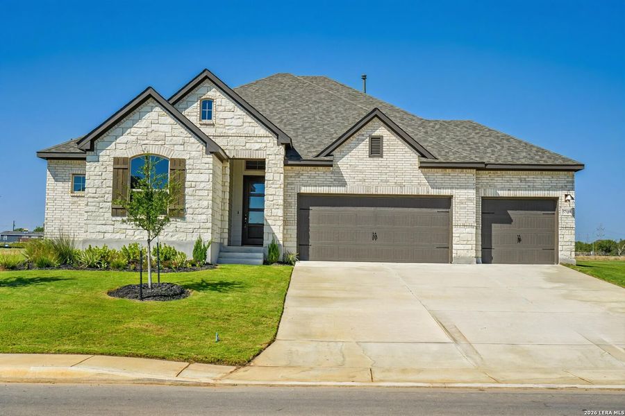 Front exterior of a new home in , San Antonio, TX, highlighting curb appeal (Image 1). Front exterior of a new home in , San Antonio, TX, highlighting curb appeal (Image 1).