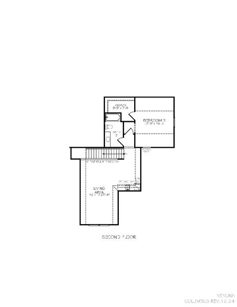 2D floor plan layout for the Verona by Epcon Communities in The Courtyards at Franklin Road, Murfreesboro, TN (Image 4).