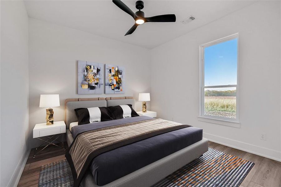 Secondary Bedroom, virtually staged Secondary Bedroom, virtually staged