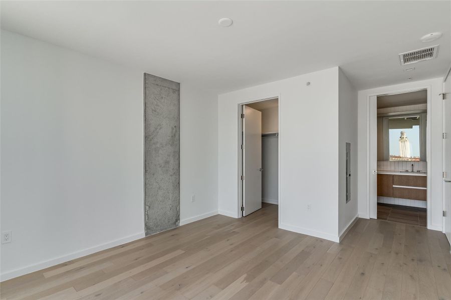 Bright hardwood floors and clean white walls create an open canvas for personal design. Bright hardwood floors and clean white walls create an open canvas for personal design.