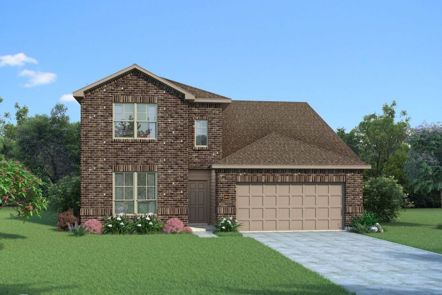 Representative exterior photo of a completed home built from the Sequoia II Trinity Grove Signature by Brohn Homes in Trinity Grove, Spring, TX (Image 16). Representative exterior photo of a completed home built from the Sequoia II Trinity Grove Signature by Brohn Homes in Trinity Grove, Spring, TX (Image 16).