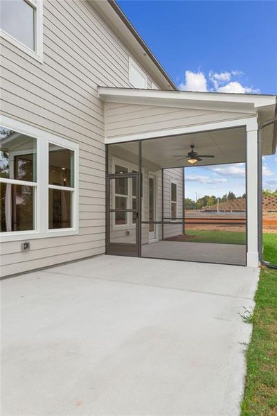 Exterior details and patio area of a home in Ashbury Commons, Powder Springs (Image 27). Exterior details and patio area of a home in Ashbury Commons, Powder Springs (Image 27).