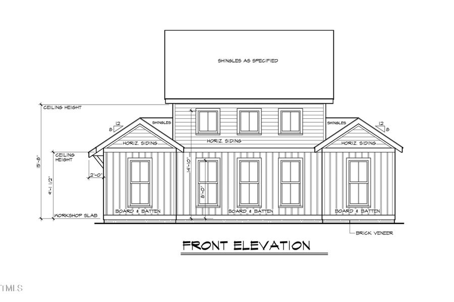 Detached Workshop Front Elevation