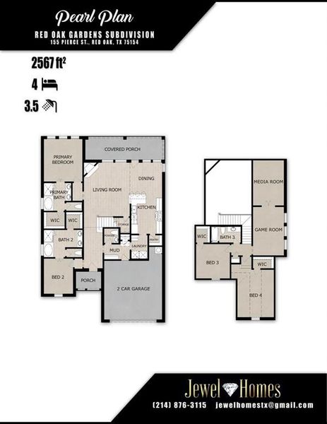 2D floor plan layout of this home in , Red Oak, TX (Image 3). 2D floor plan layout of this home in , Red Oak, TX (Image 3).