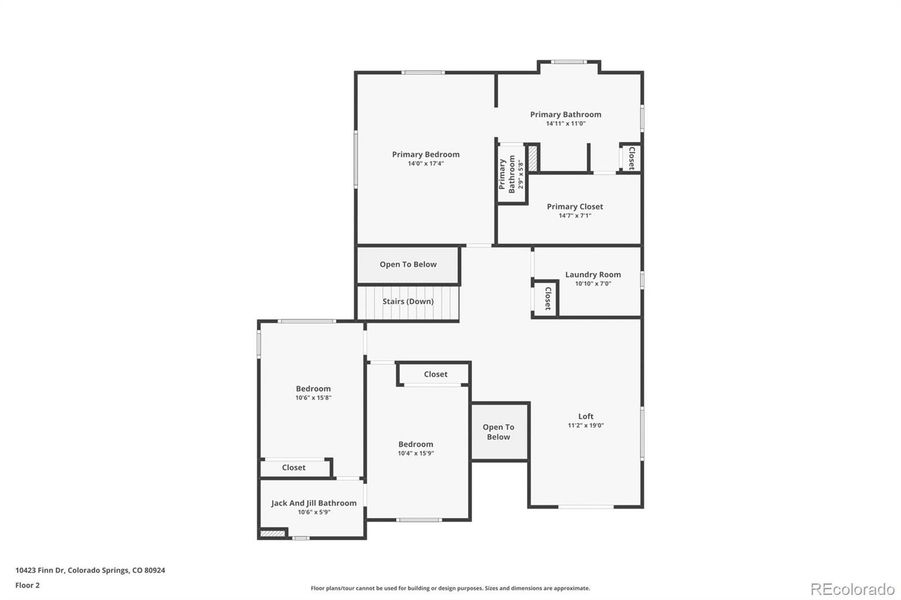 2D floor plan layout of this home in , Colorado Springs, CO (Image 3).