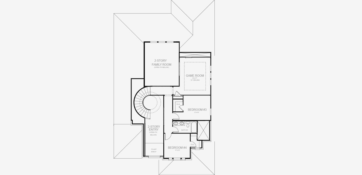 2D floor plan layout of this home in Lariat 50', Liberty Hill, TX (Image 3).