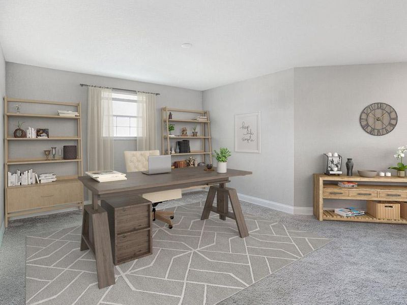 Bonus area at the upstairs landing is the perfect spot for a home office - Wayfair by Highland Homes