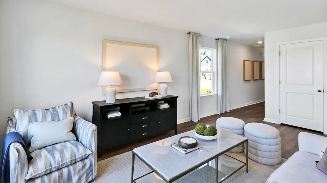 Representative furnished interior of a home built from the MITCHELL TOWNHOME by D.R. Horton in Grayson Park Townhomes, Leland (Image 7). Representative furnished interior of a home built from the MITCHELL TOWNHOME by D.R. Horton in Grayson Park Townhomes, Leland (Image 7).