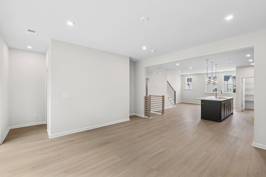 Representative unfurnished interior of a home built from the Huck by Tri Pointe Homes in Twinleaf Townes, Chapel Hill (Image 13). Representative unfurnished interior of a home built from the Huck by Tri Pointe Homes in Twinleaf Townes, Chapel Hill (Image 13).