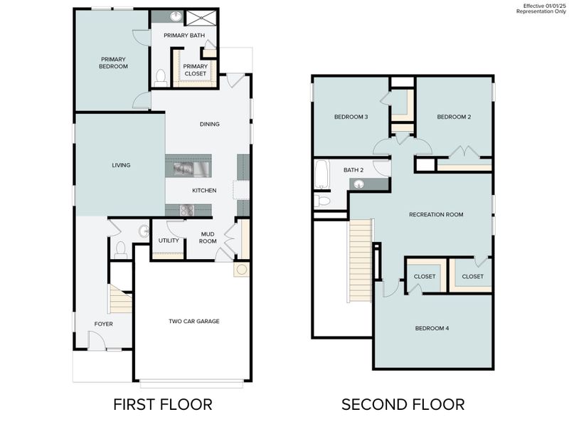 2D floor plan layout for the Heritage Mill 2446 by Brohn Homes in Heritage Mill, Hutto, TX (Image 3). 2D floor plan layout for the Heritage Mill 2446 by Brohn Homes in Heritage Mill, Hutto, TX (Image 3).