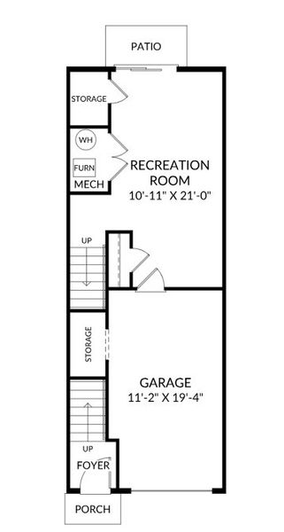 2D floor plan layout for the The Lennox by Stanley Martin Homes in Haddonstone, Raleigh, NC (Image 3).