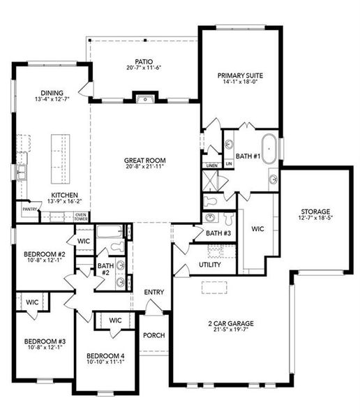 2D floor plan layout of this home in Joshua Meadows, Joshua, TX (Image 5). 2D floor plan layout of this home in Joshua Meadows, Joshua, TX (Image 5).
