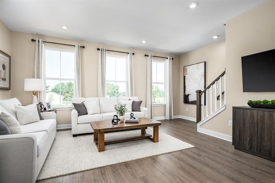 Representative furnished interior of a home built from the Bruckner Quick Move In by Ryan Homes in Stowe Branch Townhomes, Charlotte (Image 20). Representative furnished interior of a home built from the Bruckner Quick Move In by Ryan Homes in Stowe Branch Townhomes, Charlotte (Image 20).